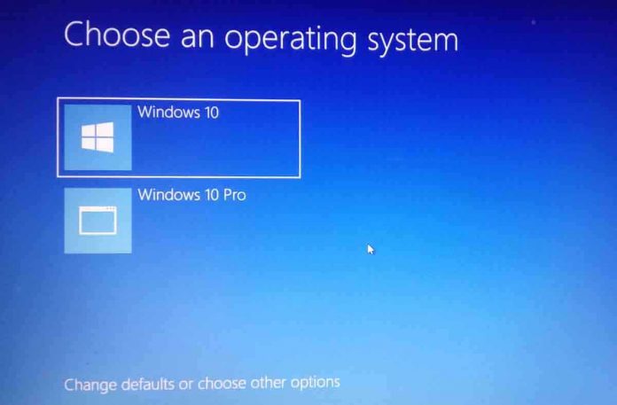 Choose an operating system on windows 10