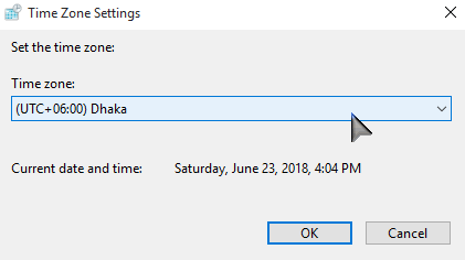 Time Zone Settings PCsolutionHD.com