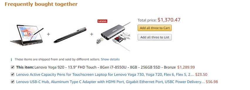 Amazon Lenovo Yoga 920 13.9 8GB 256GB SSD FHD Touch 8Gen i7 8550U PCsolutionHD.com