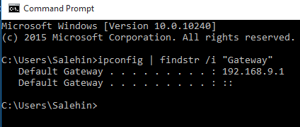 Command To Find Getway IP