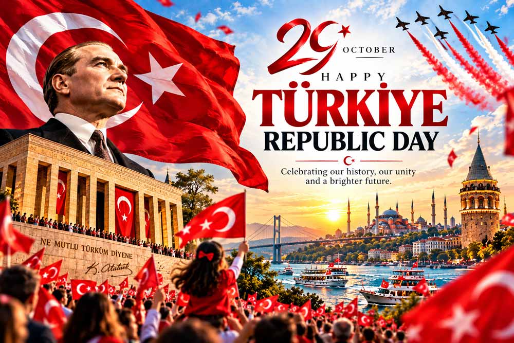 Türkiye Republic Day 2026: October 29 History, Wishes & Celebrations 1 Türkiye Republic Day 2026 celebration with Turkish flag and October 29